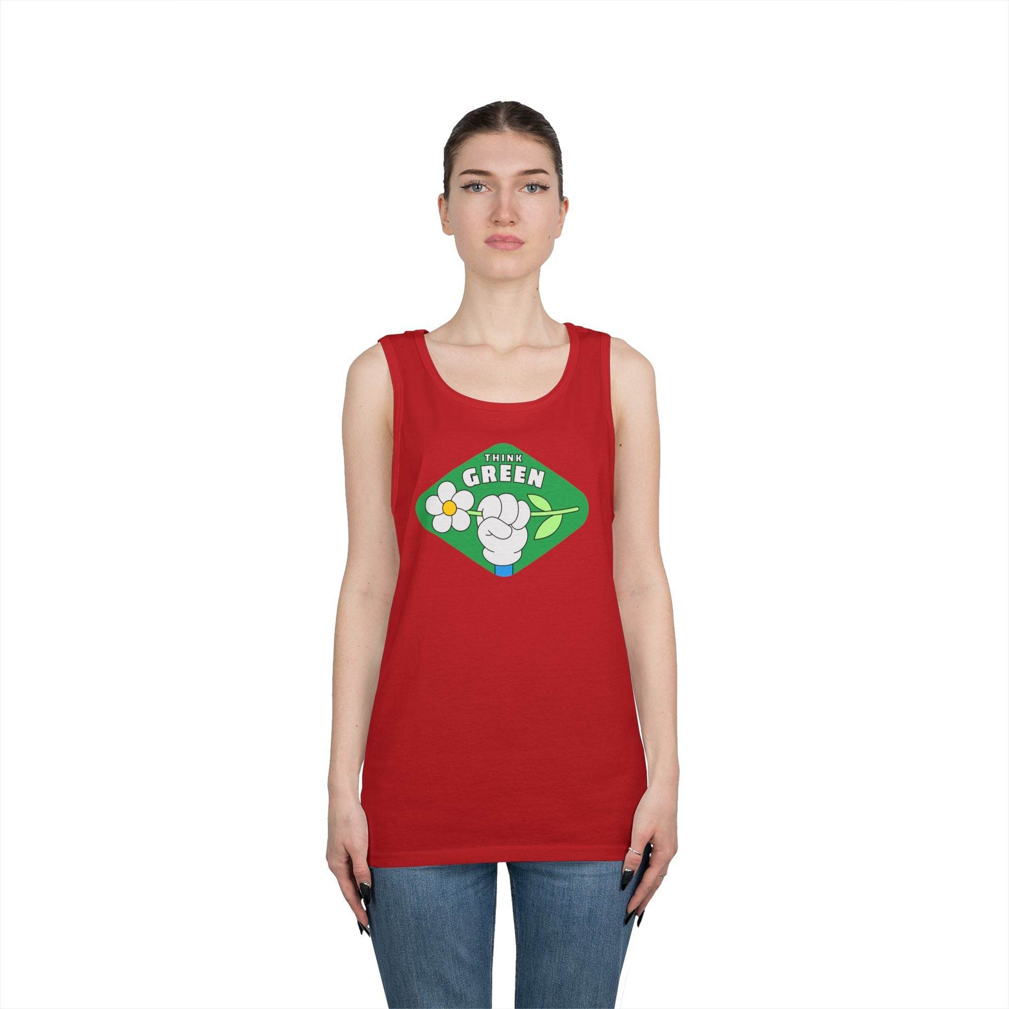 Think Green Unisex Heavy Cotton Tank Top - Esmeralda Ecostore