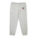 Gray eco Adidas pants with embroidered design and elastic waistband by Printify