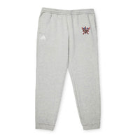 Gray eco Adidas pants with embroidered design and elastic waistband by Printify