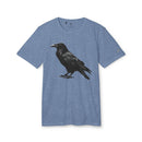 Blue T-shirt with black raven graphic printed eco-friendly Adidas sport t-shirt by Printify
