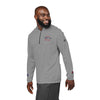Printify gray sweatshirt with half-zip and eco-friendly athletic wear design on chest and sleeves