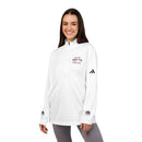 Printify white sweatshirt with quarter zip featuring sweet spirit liberty design eco-friendly athletic wear