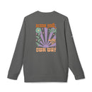 Printify eco-friendly sweatshirts for men and women with colorful floral bloom your own way design