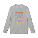 Printify gray sweatshirt with Bloom Your Own Way floral design eco-friendly sweatshirts for men and women