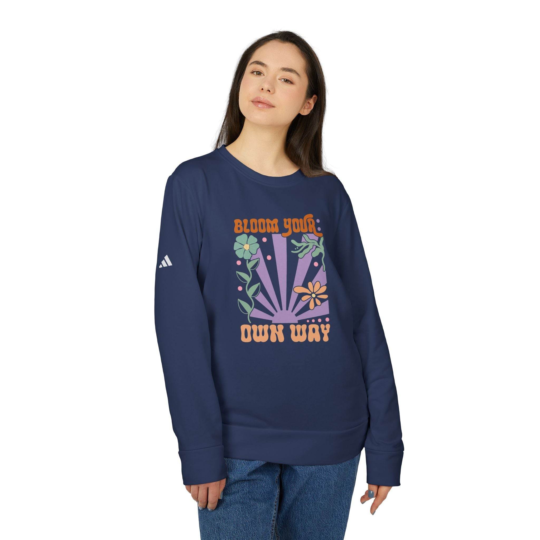 Bloom Adidas Unisex Fleece Crewneck Sweatshirt