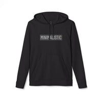 Black eco-friendly unisex hoodie from Printify with minimalist text design on front