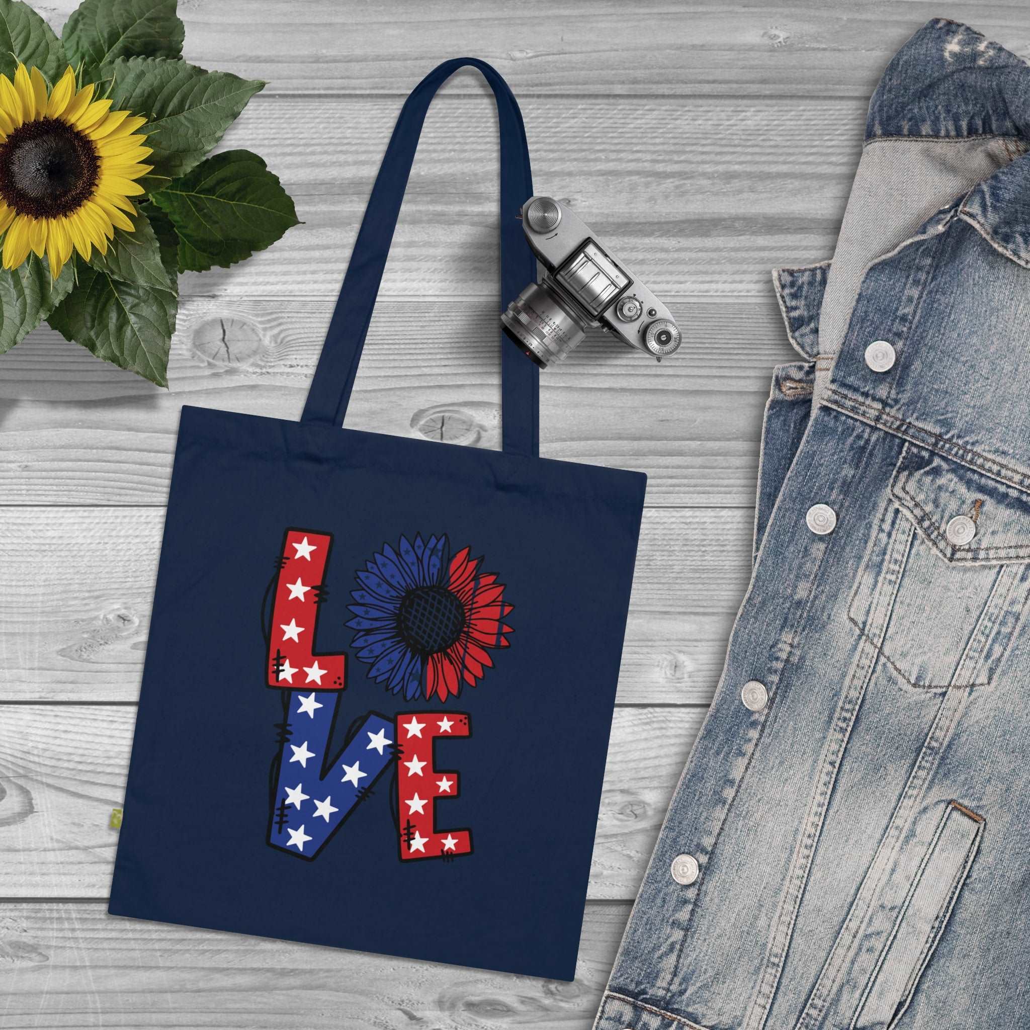 Americana Love Organic Cotton Tote Bag