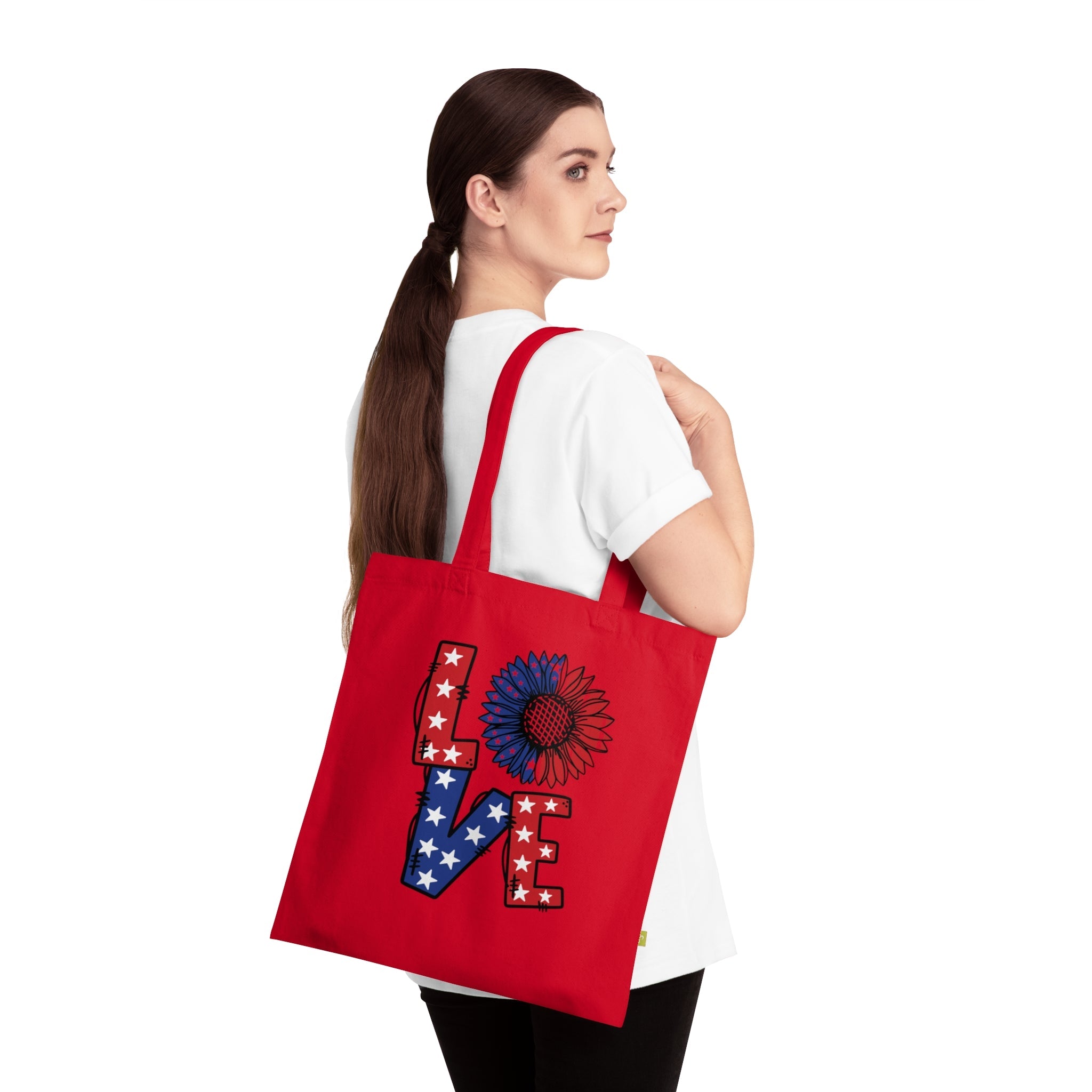 Americana Love Organic Cotton Tote Bag