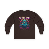 Printify unisex eco-friendly long sleeve tee with electronic anthem colorful graphic design