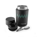 Printify black eco-friendly insulated food storage container with lid and foldable spoon