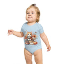 Autumn Kitten Short Sleeve Baby Bodysuit