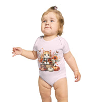 Autumn Kitten Short Sleeve Baby Bodysuit