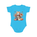 Autumn Kitten Short Sleeve Baby Bodysuit