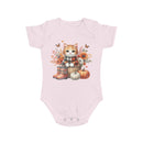 Autumn Kitten Short Sleeve Baby Bodysuit