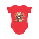 Autumn Kitten Short Sleeve Baby Bodysuit