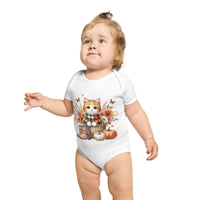 Autumn Kitten Short Sleeve Baby Bodysuit