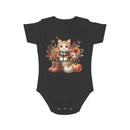 Autumn Kitten Short Sleeve Baby Bodysuit