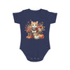 Autumn Kitten Short Sleeve Baby Bodysuit