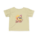 Printify baby summer jersey shirt in beige with fun sun and ice cream graphic for toddlers