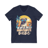 Beach Babe Unisex Jersey Short Sleeve V - Neck Tee