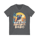 Beach Babe Unisex Jersey Short Sleeve V - Neck Tee