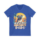 Beach Babe Unisex Jersey Short Sleeve V - Neck Tee