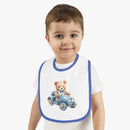 Bear Ride Baby Contrast Trim Jersey Bib