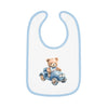 Bear Ride Baby Contrast Trim Jersey Bib