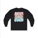 Best dad ever cotton shirt in black with colorful lettering on the back for a stylish gift