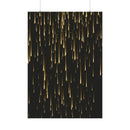 Black poster with gold streaks design hanging, sustainable rolled posters by Printify