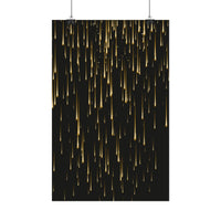 Printify black poster with golden streaks design for sustainable rolled posters
