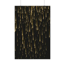 Printify black poster with cascading gold streaks in modern design sustainable rolled posters