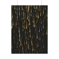 Printify black poster with gold streaks design, eco-friendly sustainable rolled posters for stylish decor