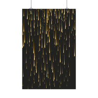 Printify black poster with golden streaks design in sustainable rolled posters format