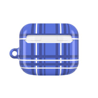 Printify blue plaid pattern sustainable airpod cases protective cover for wireless earbuds