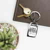 Printify eco-friendly photo keyring with motivational love being my own boss design attached to keys