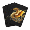 Printify dragon design playing cards featuring detailed golden dragon illustration on black background