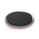 Back view of Printify eco-friendly button magnet with black magnetic surface and pink edge