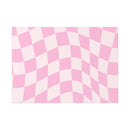 Printify pink and white checkered wave pattern sustainable uncoated posters with eco-friendly design