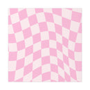 Printify pink and white distorted checkerboard design sustainable uncoated posters