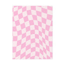 Printify sustainable uncoated posters with pink and white wavy checkered design