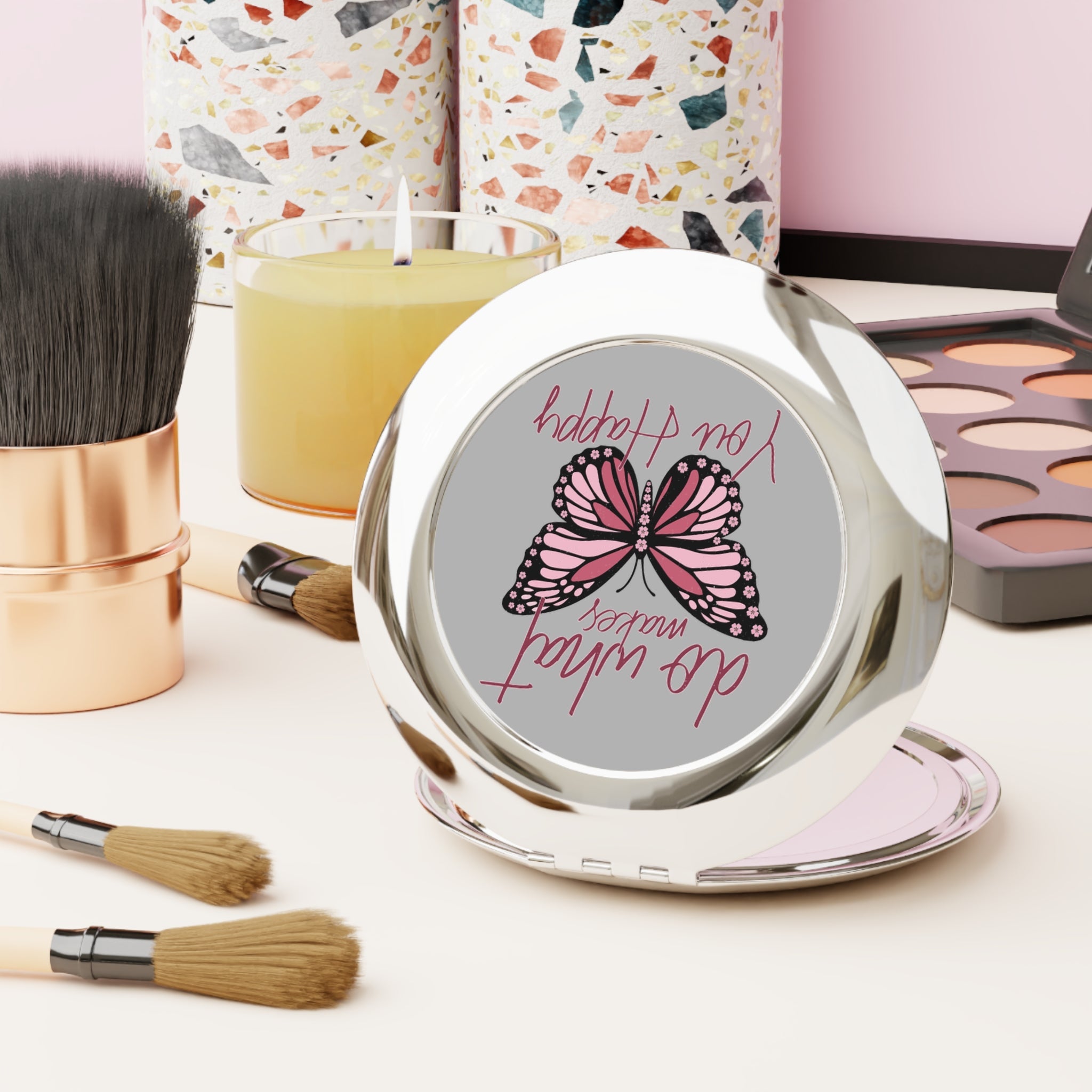 Butterfly Beauty Compact Travel Mirror