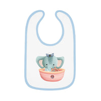 Captain Elephant Baby Contrast Trim Jersey Bib