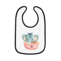 Captain Elephant Baby Contrast Trim Jersey Bib