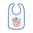 Captain Elephant Baby Contrast Trim Jersey Bib