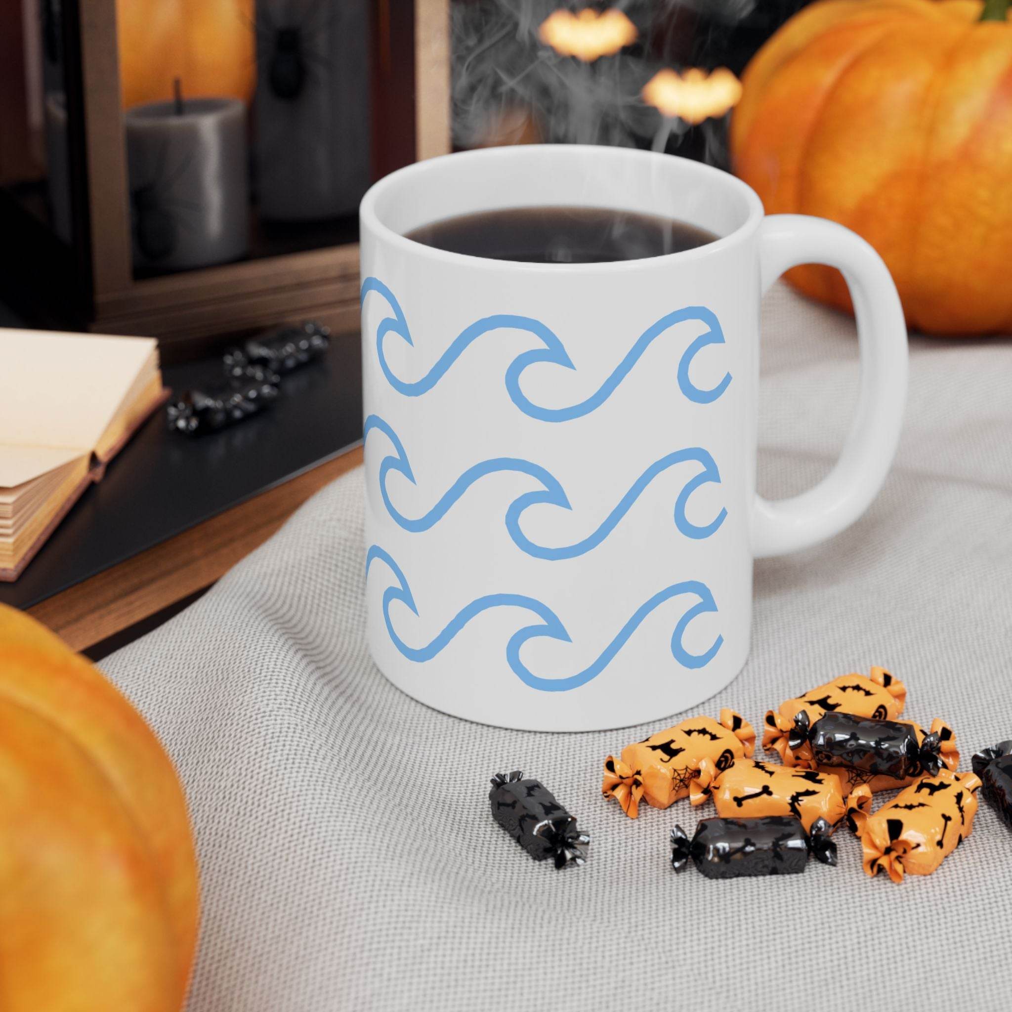 Riding the Wave Pattern Ceramic Mug-11oz