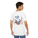 Printify eco-friendly unisex t-shirt with Chill Out graphic and relaxed fit worn by male model