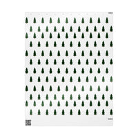 Printify Christmas tree wrapping paper with green Christmas tree pattern on white background