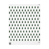 Printify Christmas tree wrapping paper with green tree patterns on white background for seasonal decorations