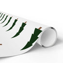 Printify Christmas tree wrapping paper roll with green tree patterns on white background for seasonal decorations